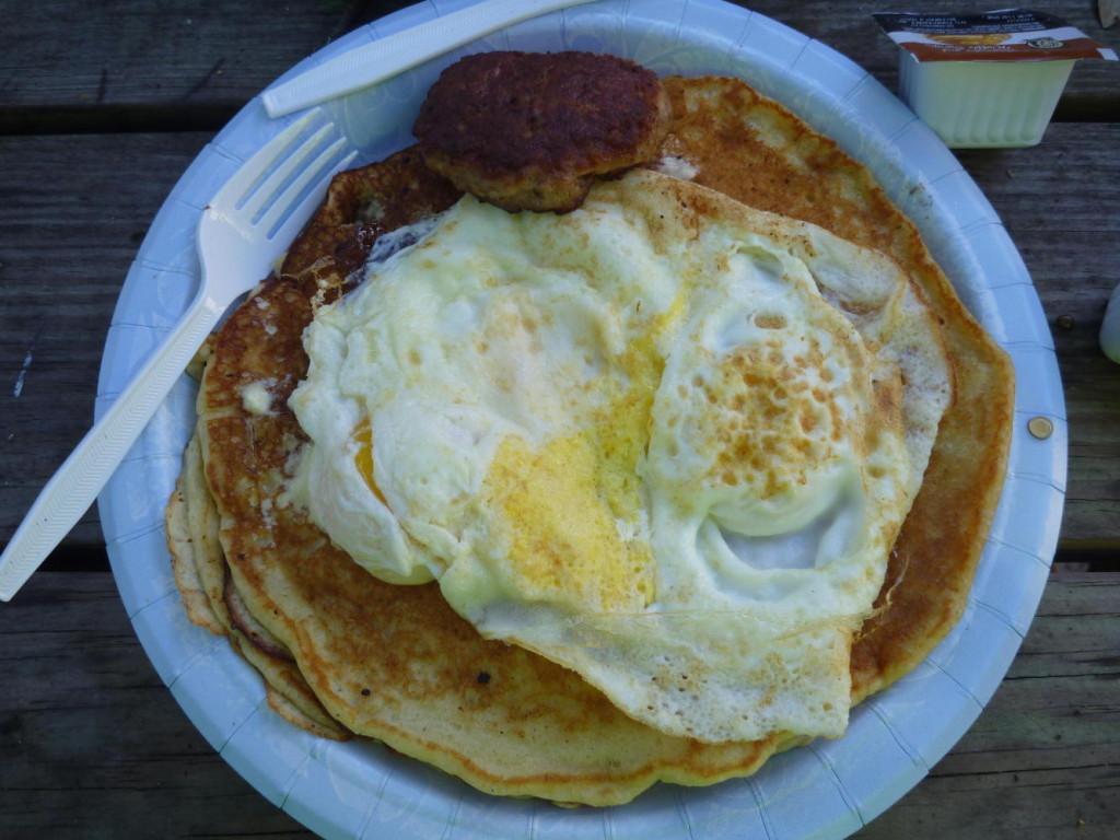 Pancakes and sausage from scratch. Excellent. 