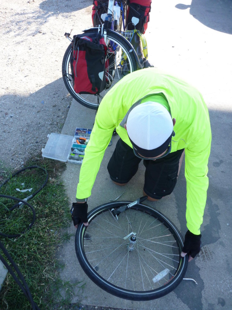Chris - I changed the tube without taking the tire off. 
