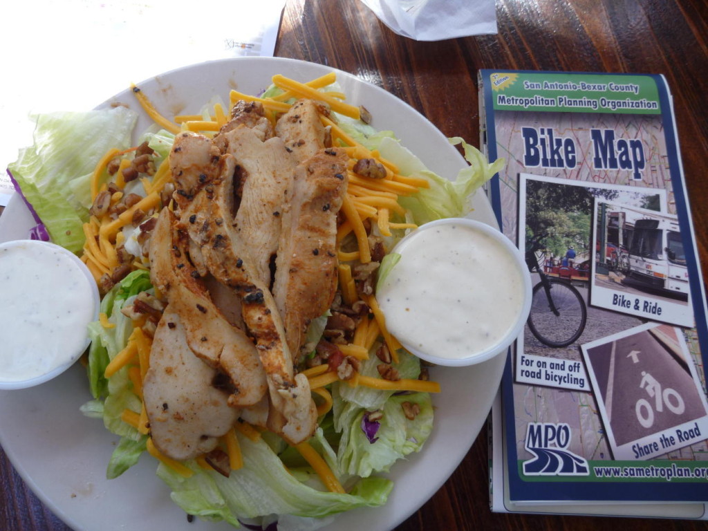 Excellent chicken salad. Thanks to a fellow biker chef and our excellent waiter Chris! 