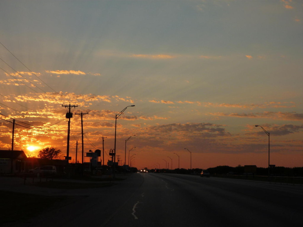 An sunset arrival in Hondo, Texas. 