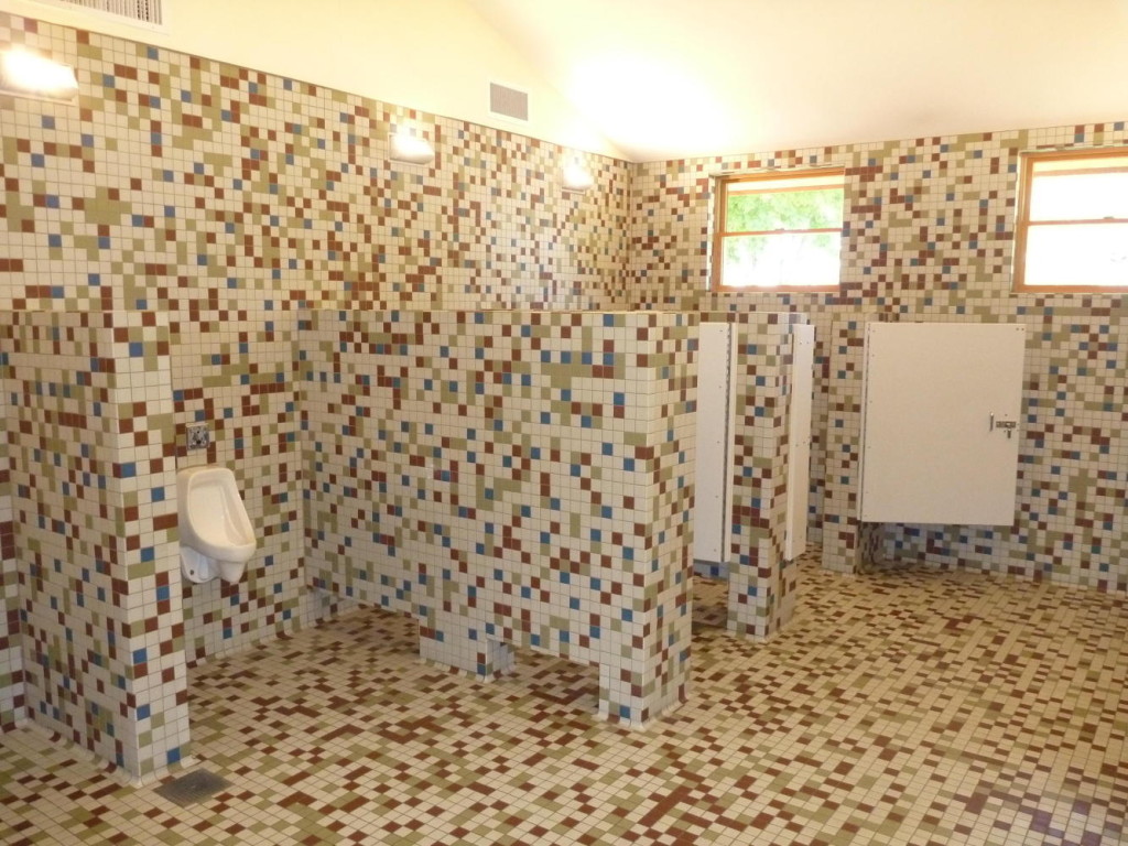 After almost half way across the country we came to a rest stop with a restroom... 