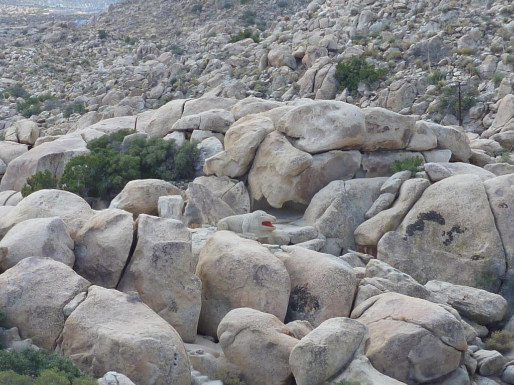 Nice boulders with a carved figure. 