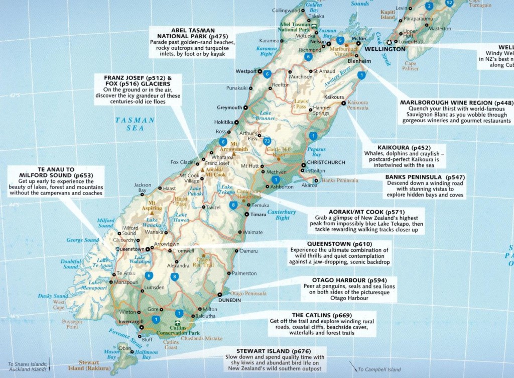 From The Lonely Planet Cycling Guide to New Zealand. These are some of the routes we plan to take. 
