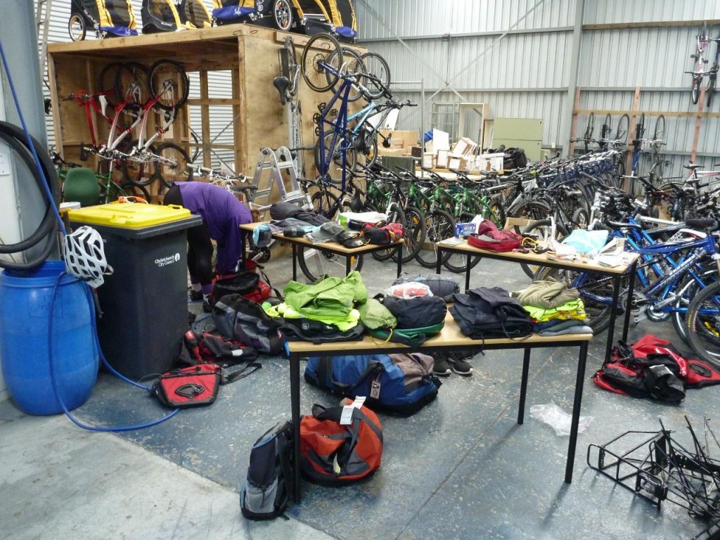 All of our stuff spread out for packing. 