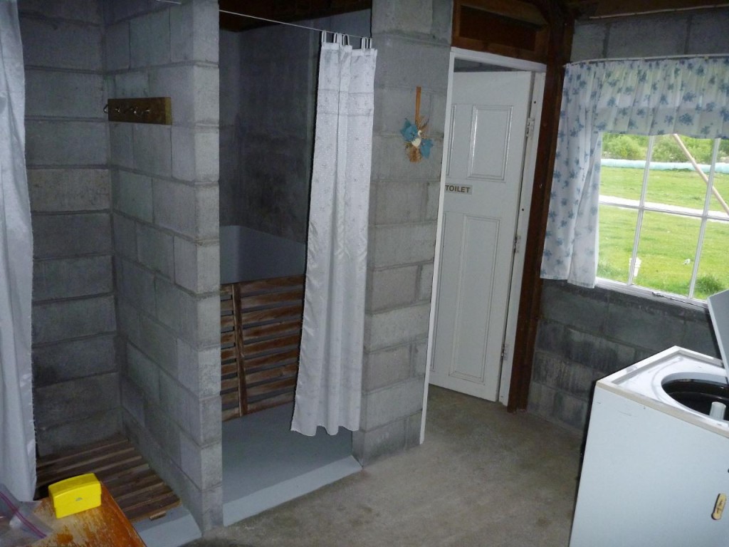 The bathroom. 
