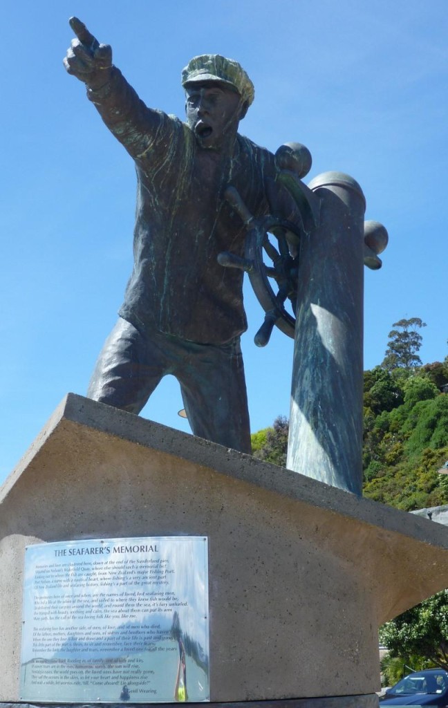 A seafarers memorial at Nelson Marina. 