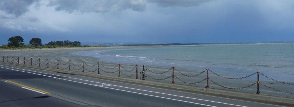 The tide is out on this coast ride. 