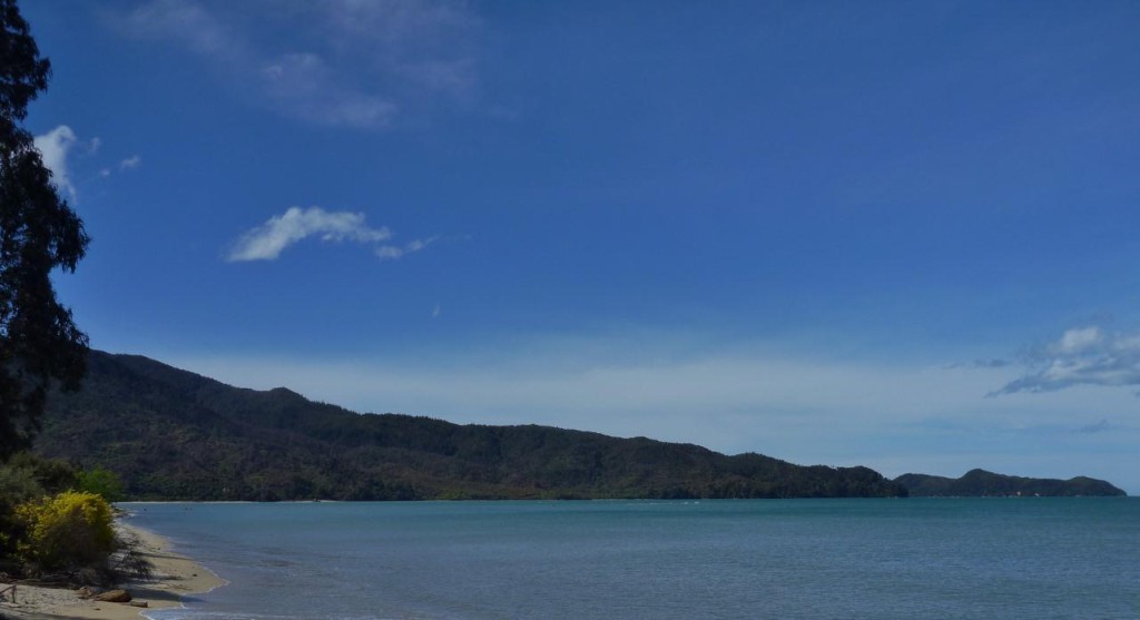 Our first look at the Abel Tasman coastline. 
