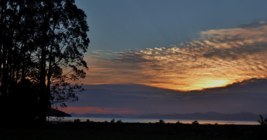 The sunrise from our cabin. 