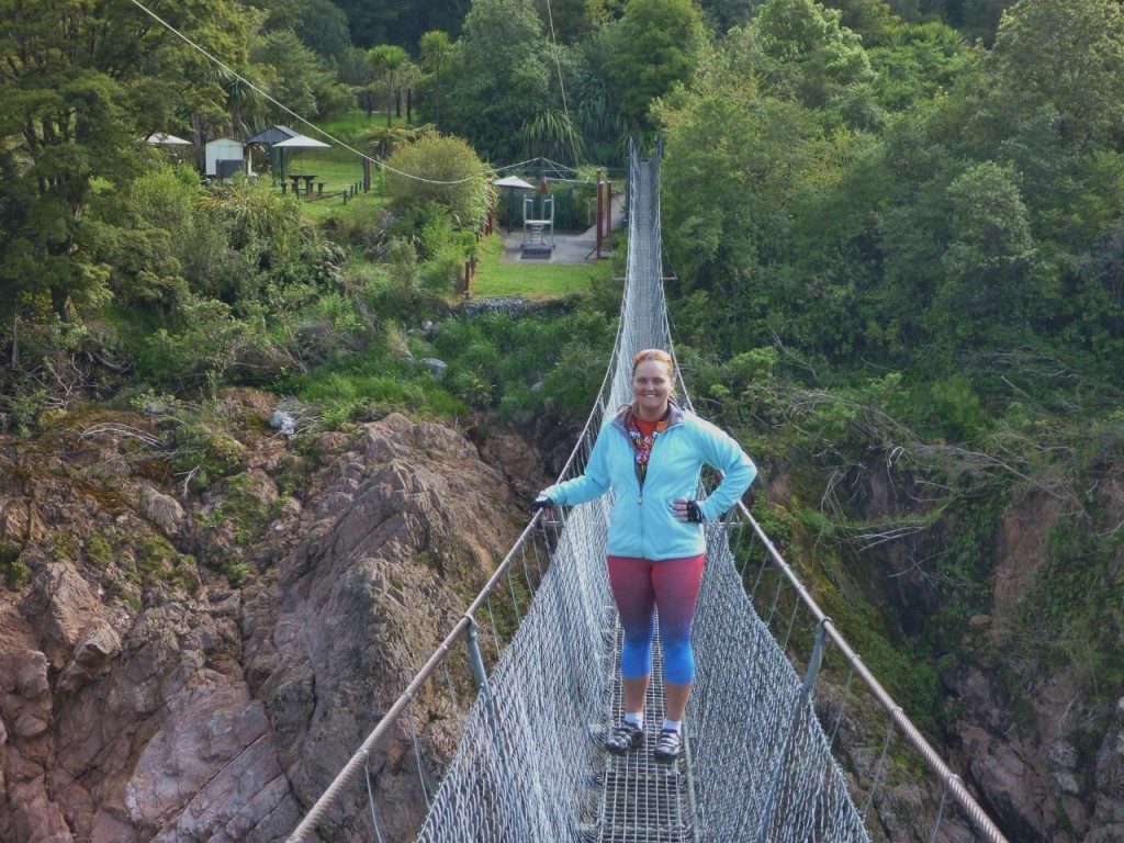 New Zealand's longest swing bridge over the Buller River Gorge. 