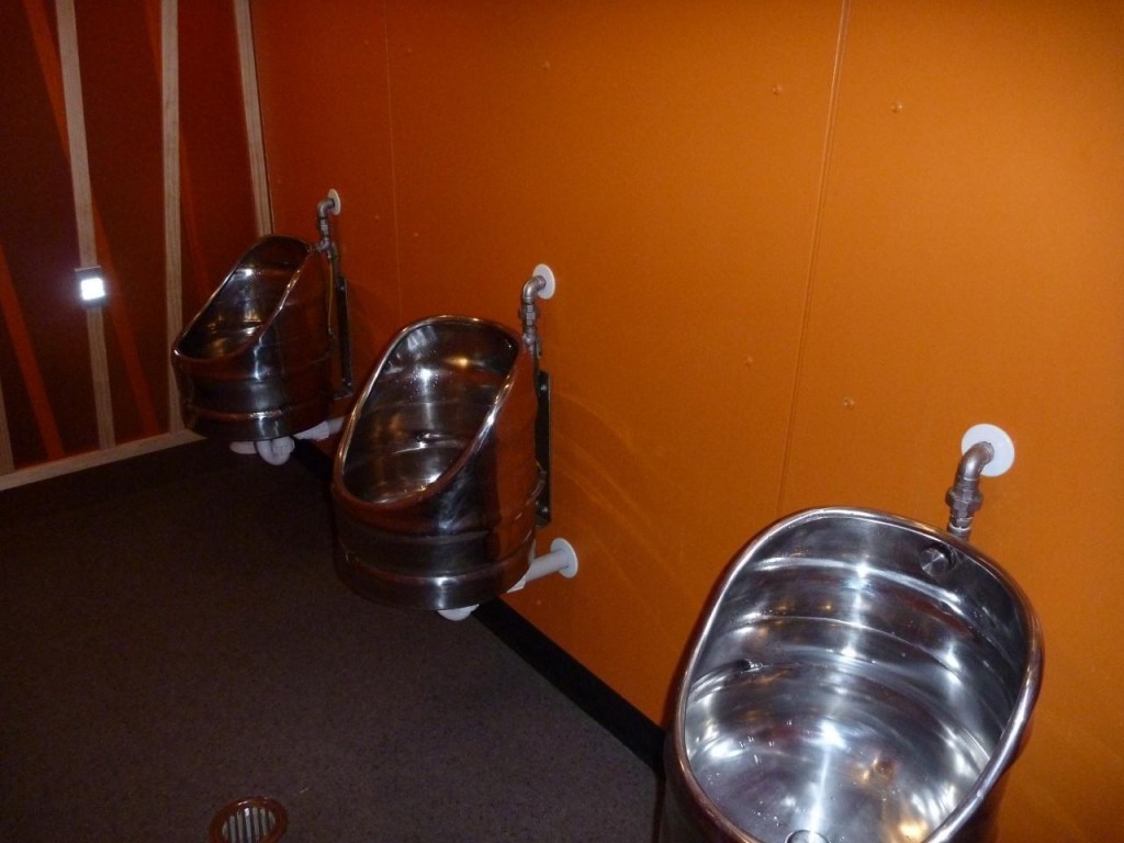 The men's room urinals. 