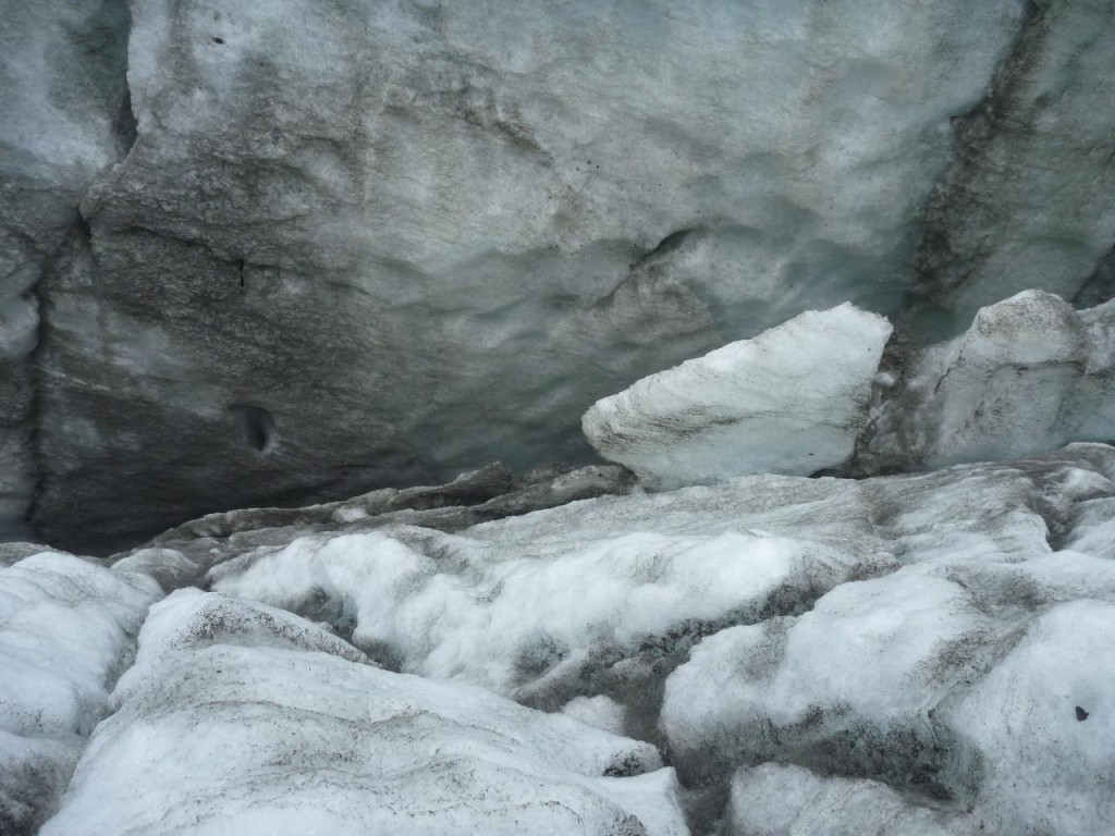 A very deep crevasse. 