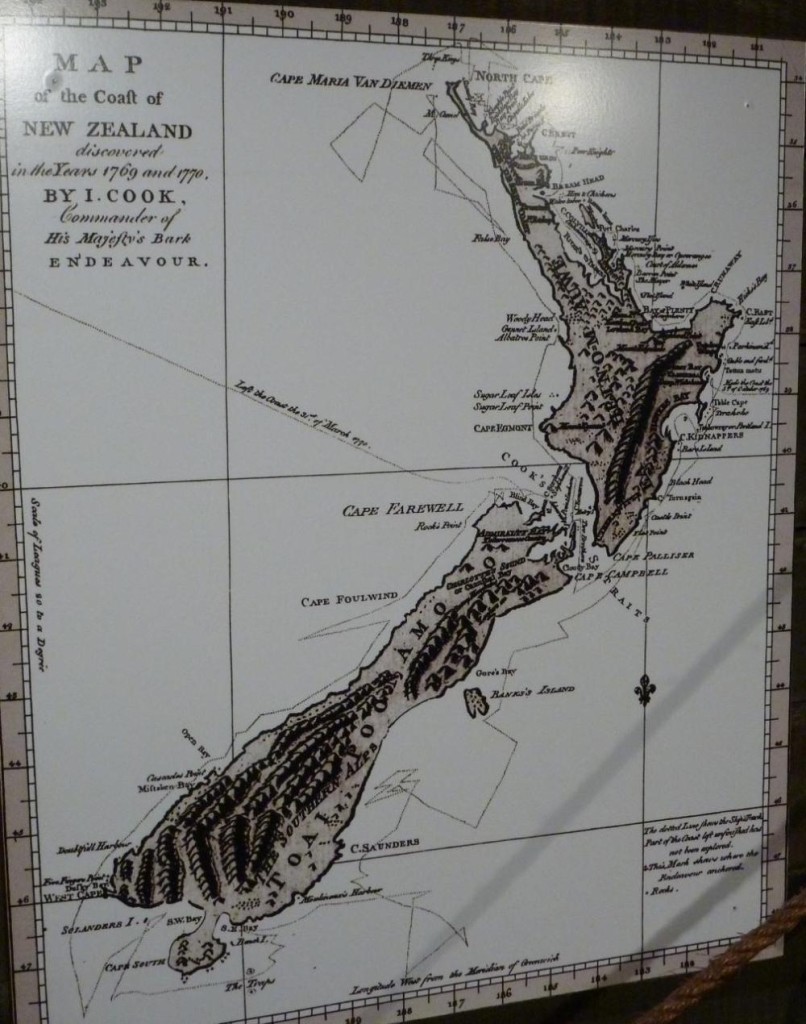 Captain Cook was the first to map New Zealand. 
