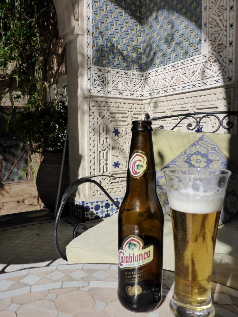 There is no alcohol allowed in the old town of Medina in Marrakech except for a few hotels.