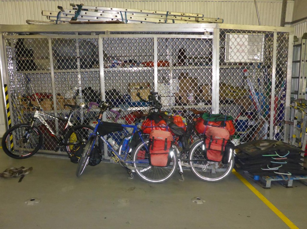 Our bikes got a well deserved rest during the one hour ferry ride across the Strait of Gibraltar. 