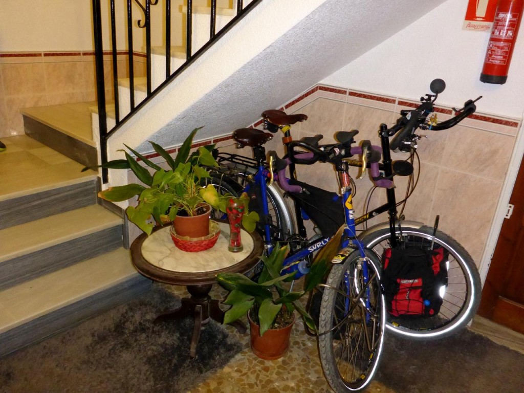 Our bikes resting in hostel Casa Emilio. 