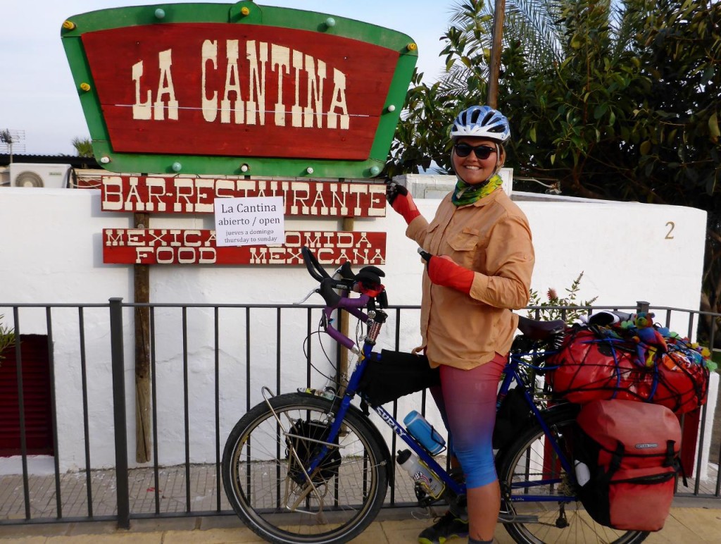 Riding through Mojacar Playa we passed La Cantina Mexican restaurant. One of our favorite restaurants at home is right up the street from us and named La Cantina. 