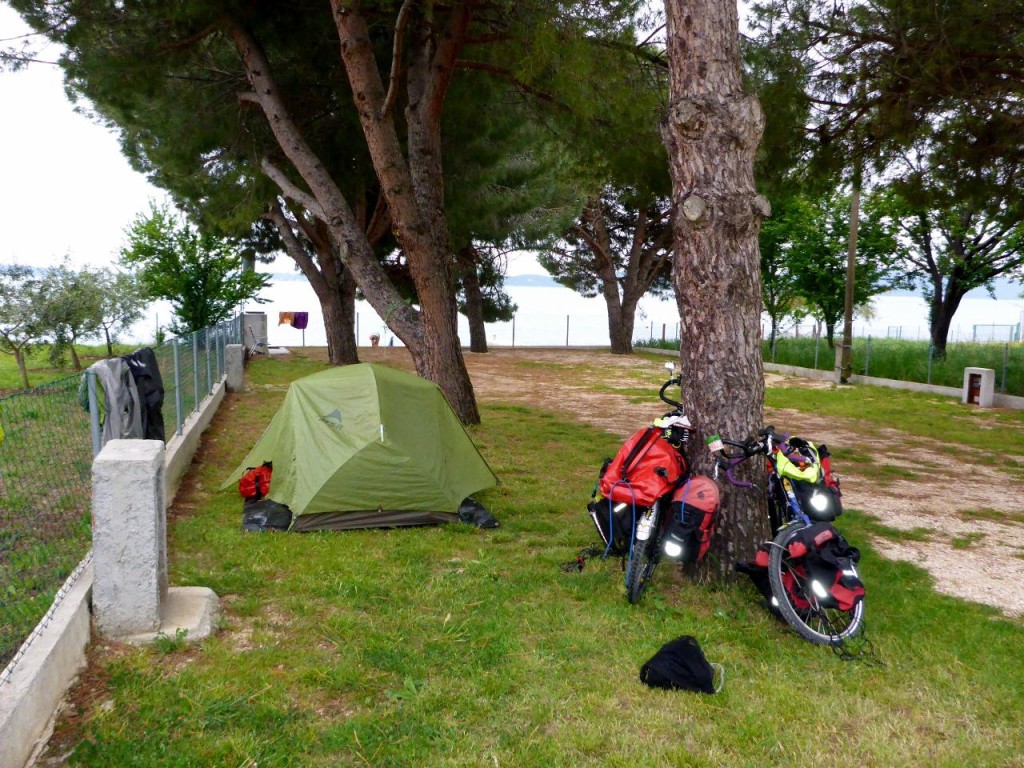 Our campsite on the Adriatic. 