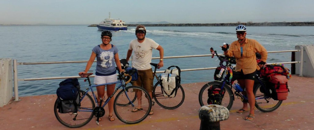 We met a couple from Washington State who has just cycled Italy and Greece to Turkey. Nice people. In the background is the ferry we were just on. 