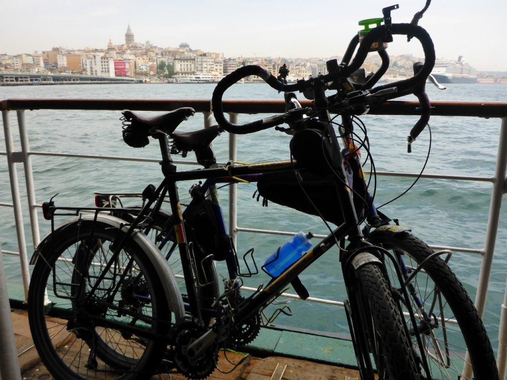 On another ferry from our apartment in the old city to Bisiklet Gezgina bike shop in Kadikoy, Istanbul. What an alive and exciting city. 