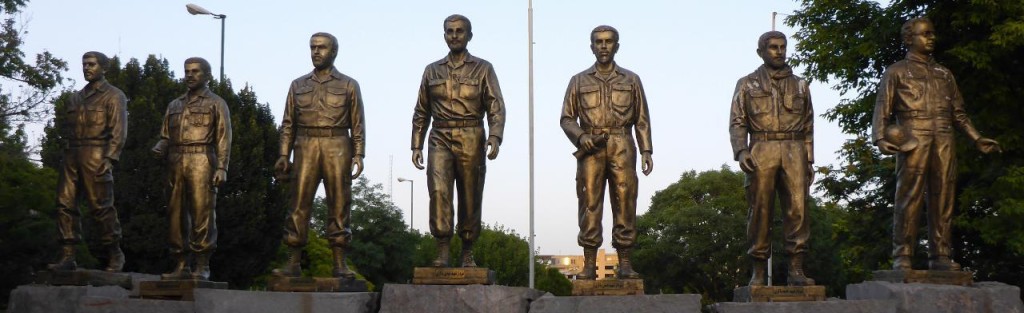 Bronze soldiers in Tabriz. 