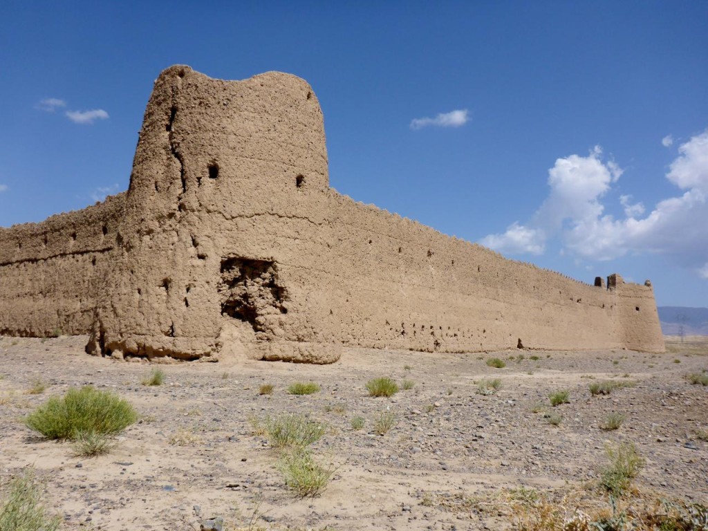 Made out of mud, clay, and straw it still stands hundreds of years later. There were four towers where guards watched inside and out. A place of safety and shelter for caravans travelling the Silk Road. 