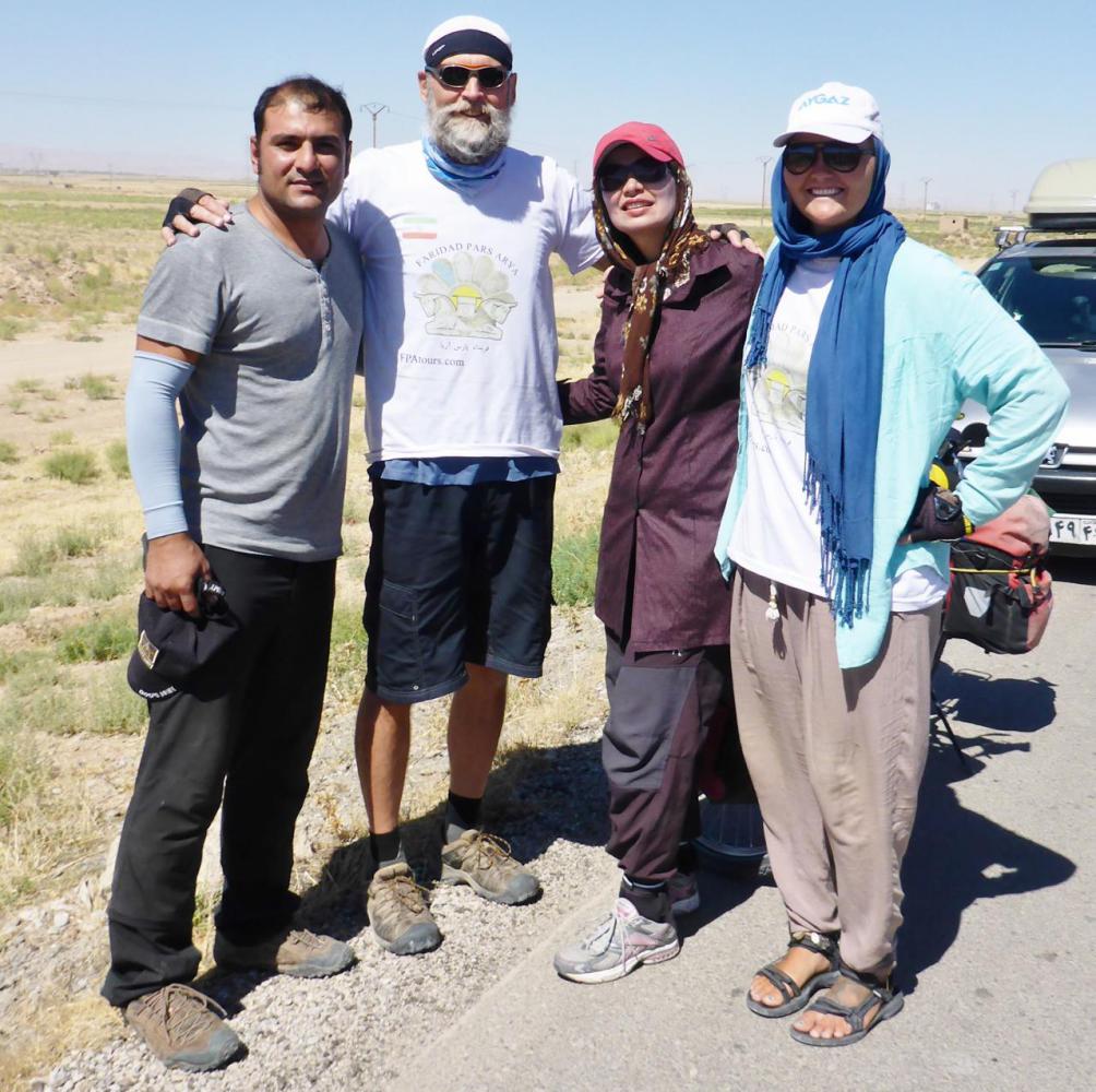 We met an Iranian couple cycling around the country. 