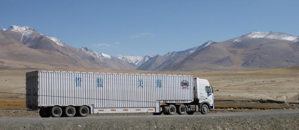 The camels from the ancient Silk Road days have been replaced by these Chinese trucks delivering goods to Dushanbe, Tajikistan. We have been following the Silk Road for several months now. These trucks return to China empty. 