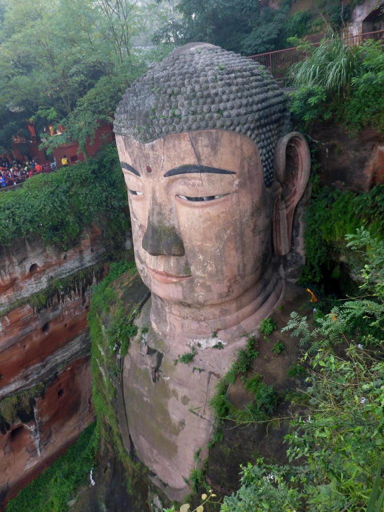 The largest stone Buddha in the world. The ears are carved from wood. 