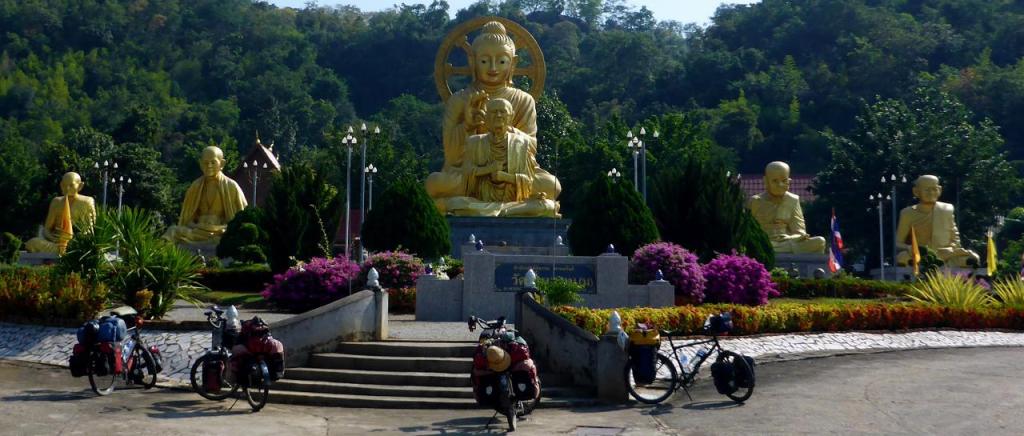 Our bikes in the front. These temples are everywhere and completely open to the public. The monks keep to themselves. 