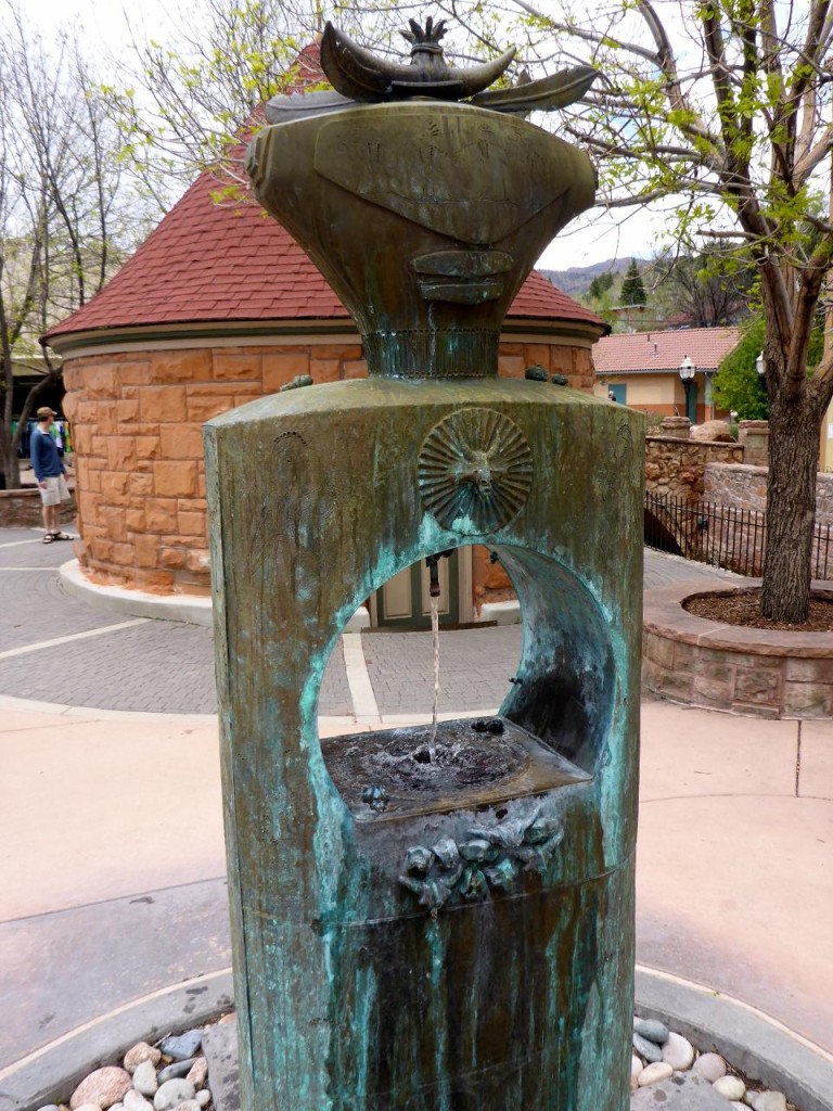 Manitou Springs downtown is full of spring fountains. 