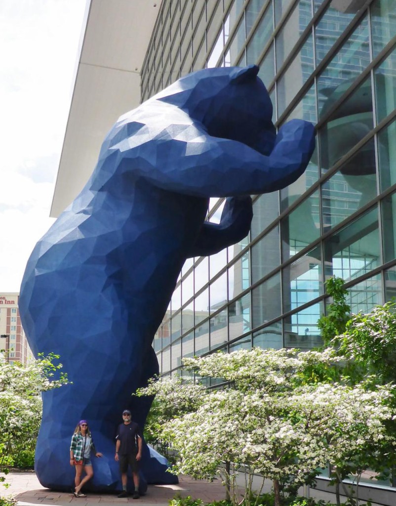 The big blue bear outside the Denver Convention Center. 