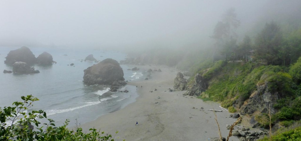 Cliffside riding with the fog still moving in. 