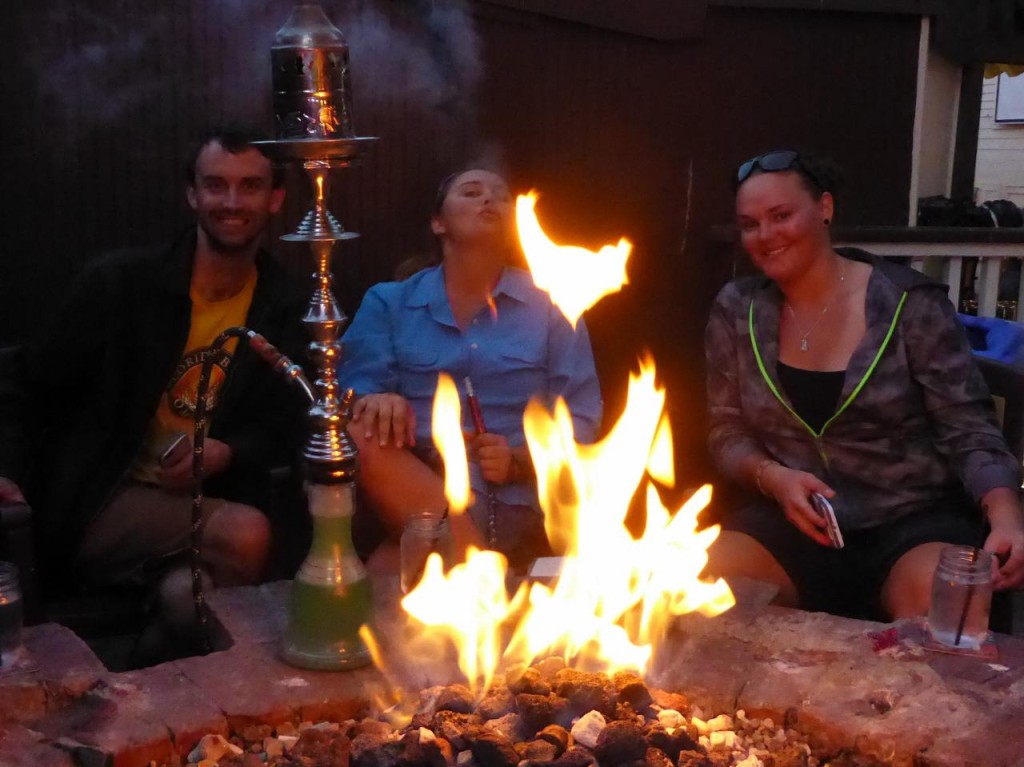 They enjoyed a hookah after dinner.