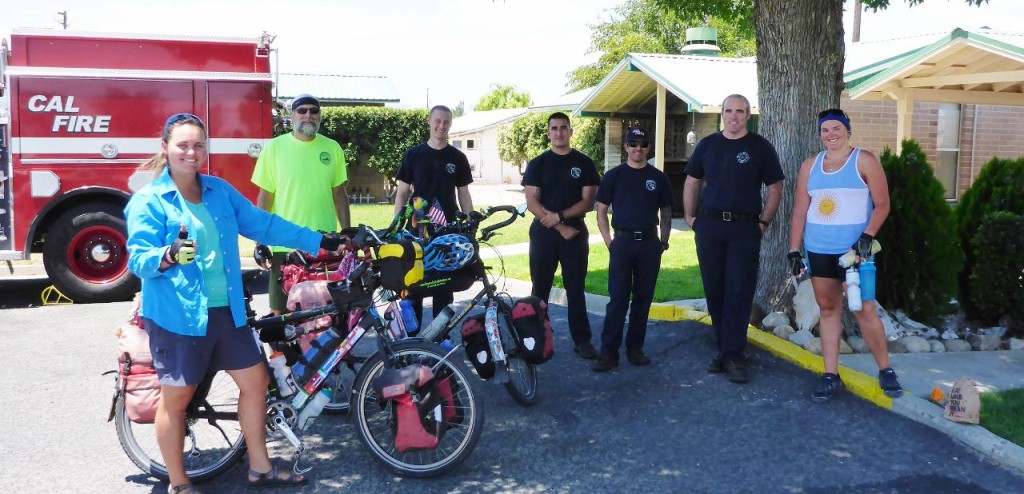 The Bradley Fire Station provided us with water, restrooms and a shady area for our lunch. Thanks guys. It was fun talking with you!