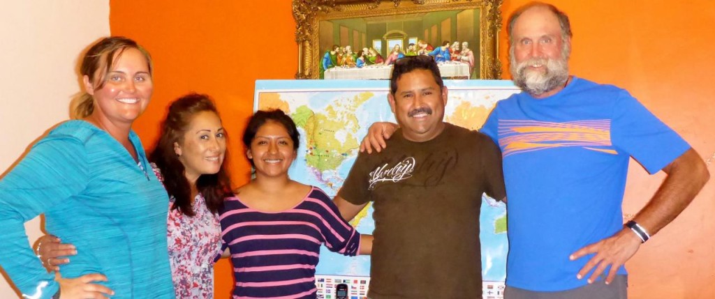 Lupita, Fanny, and Gabino. What a nice family and comfortable home. We met Gabino on the road. 