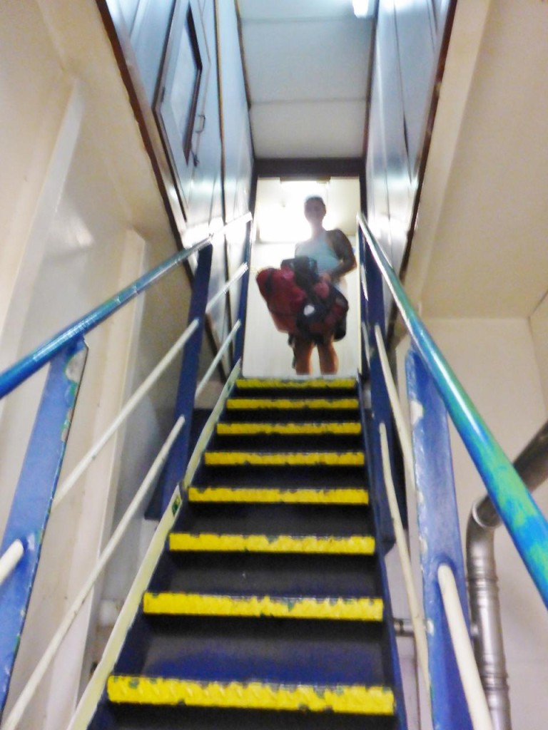 Many flights of stairs to climb. 
