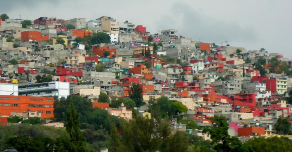 The hills around Mexico City are filled with homes such as these. Since there is no room in the city for them they live in the hills for at least 5 years until a space can be made for them. Our tour guide told us the population is over 26 million. 