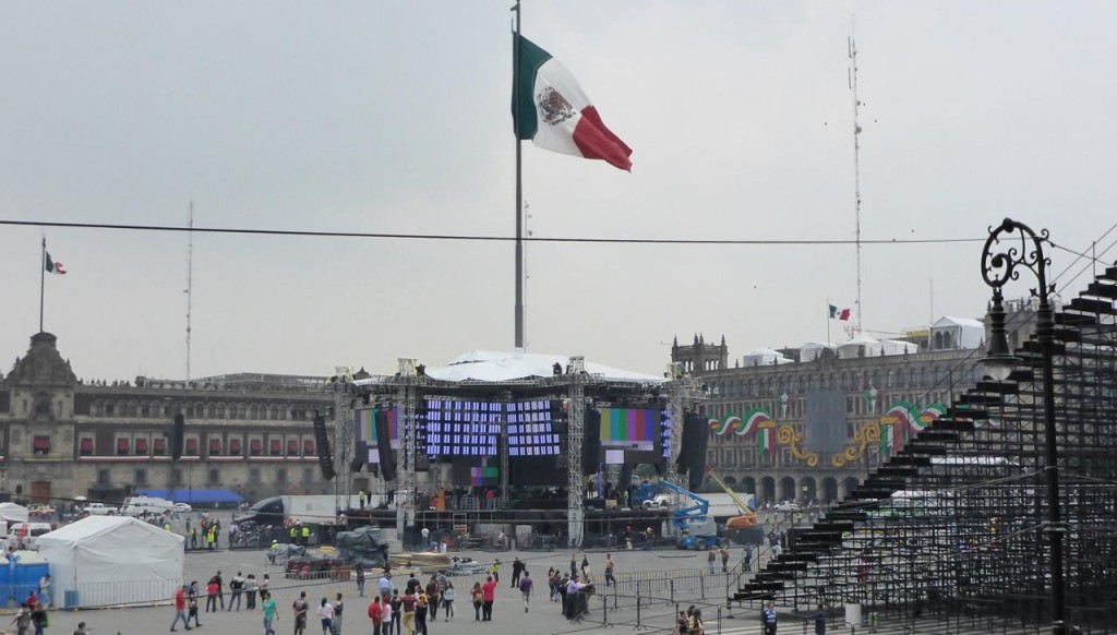 The grand stage. Our excellent hostel is right down the street. We are in the Mexico City historical district. 