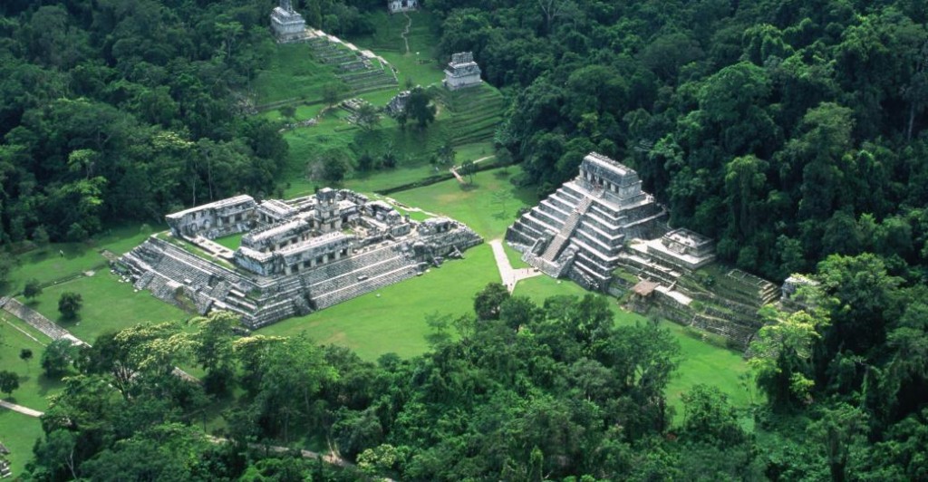 A few weeks ago we visited Palenque. This aerial photo of Palenque shows that more of the jungle is cleared out here than at Tikal. 