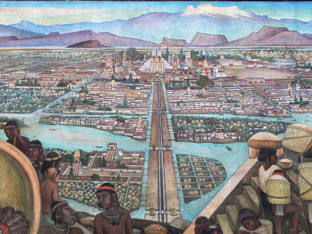 This drawing depicts what Tenochtitlán looked like. Mexico City is built right on top of this. I recently completed reading "Conquistador: Hernan Cortes, King Montezuma, and the Last Stand of the Aztecs" by Buddy Levy. from Amazon: "It was a moment unique in human history, the face-to-face meeting between two men from civilizations a world apart. In 1519, Hernán Cortés arrived on the shores of Mexico, determined not only to expand the Spanish empire but to convert the natives to Catholicism and carry off a fortune in gold. In Tenochtitlán Cortés met his Aztec counterpart, Montezuma: king, divinity, commander of the most powerful military machine in the Americas and ruler of a city whose splendor equaled anything in Europe. Yet in less than two years, Cortés defeated the entire Aztec nation in one of the most astounding battles ever waged. The story of a lost kingdom, a relentless conqueror, and a doomed warrior, Conquistador is history at its most riveting."
