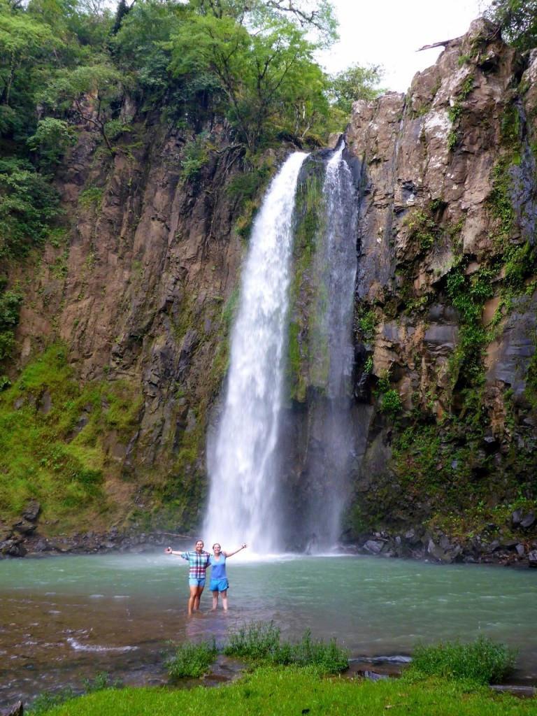 The waterfall and river separating Honduras from El Salvador. 