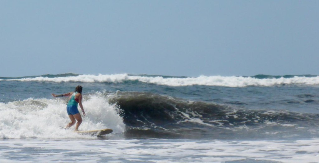 The wave at Las Penitas. We are so out of surfing shape as our upper body strength is gone. But it is all fun. 