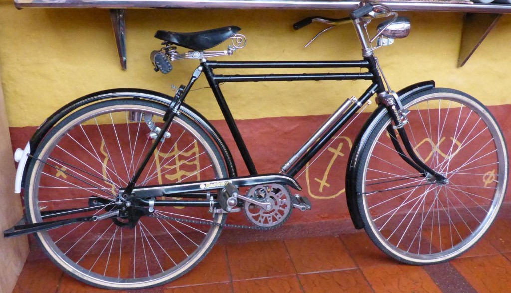 A 1960 Eastman bike that the owner rides on Sunday afternoons. 