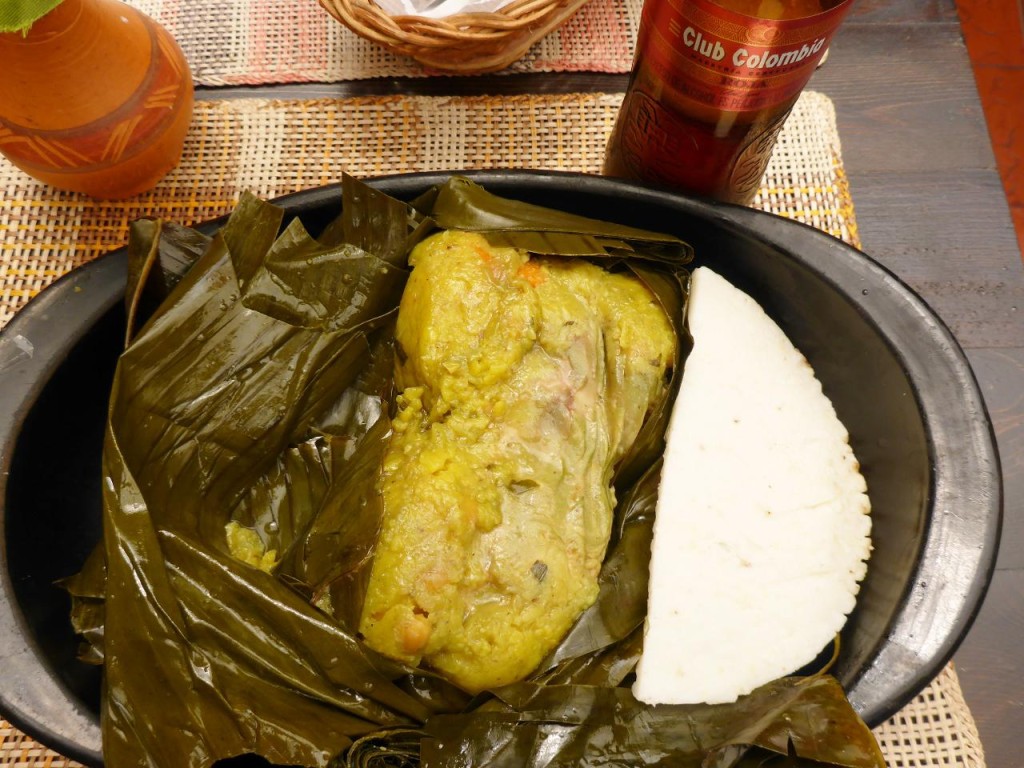 A delicious Colombian tamale. 