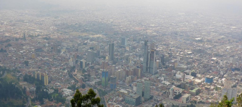 Bogota, Colombia from 3,190 meters (12,828 feet). 