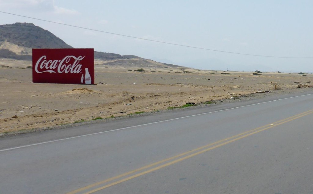 A random billboard in the Peruvian desert.