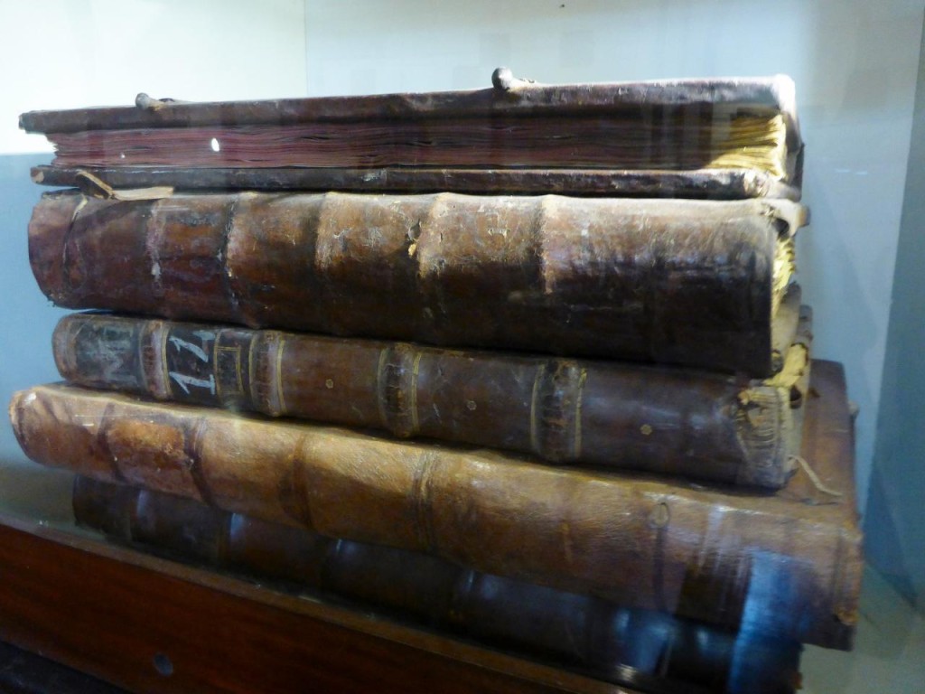 Very old choral books from the 1500's. The largest of the books were about 2 feet long. 
