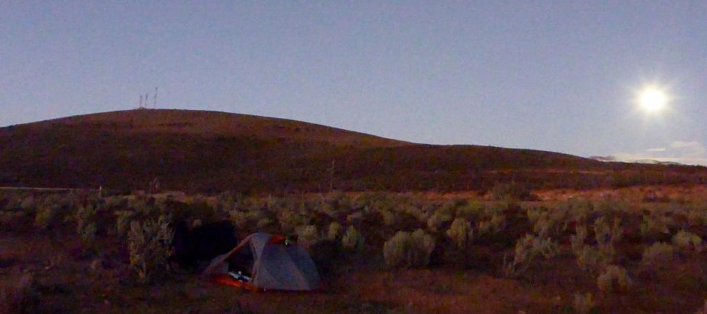 A full moon rising at our camp. 