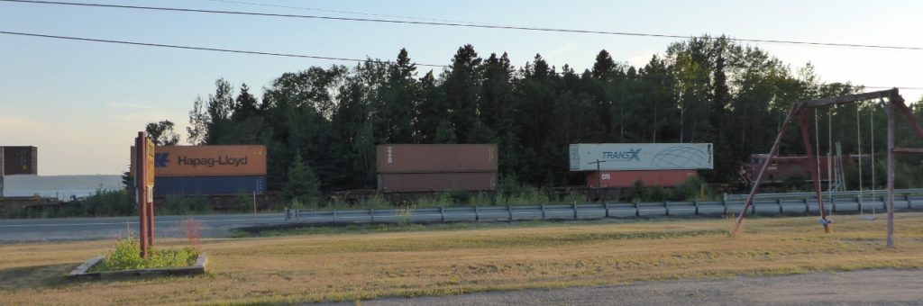 A train in front.